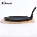 Cast Iron Steak Pan With Wooden Tray